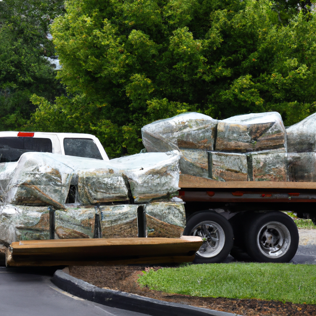 Landscape materials being delivered